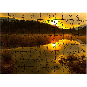 Puzzle Heartwork 96 piese, Soare diafan peste lac, toamna, Latime 40,5 cm x Inaltime 28,7 cm Puzzle Heartwork 96 piese, Soare diafan peste lac, toamna, Latime 40,5 cm x Inaltime 28,7 cm
