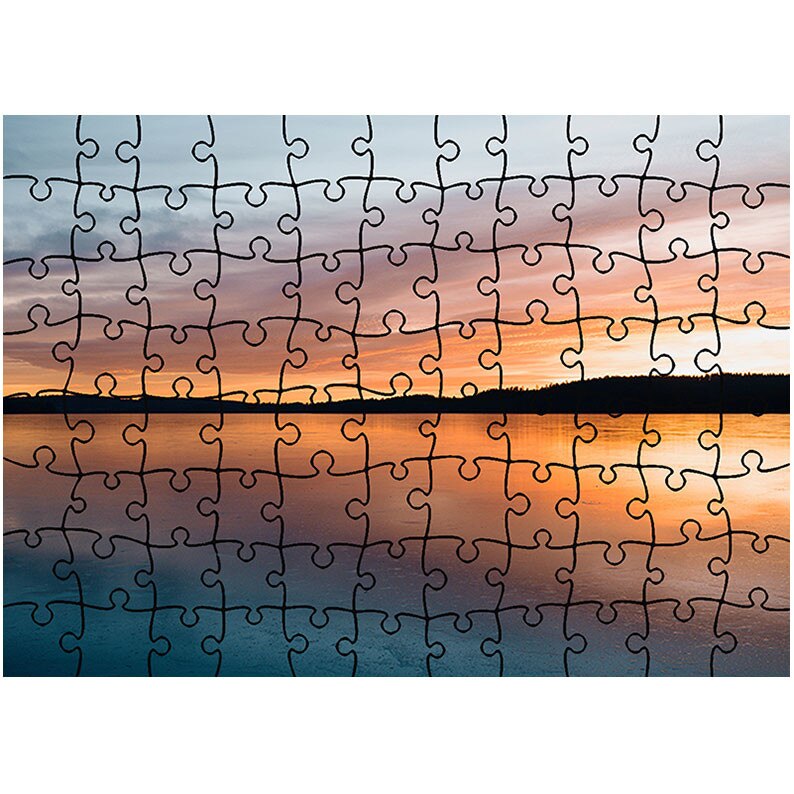 Puzzle Heartwork 96 piese, Apus peste lacul inghetat, toamna, Latime 40,5 cm x Inaltime 28,7 cm
