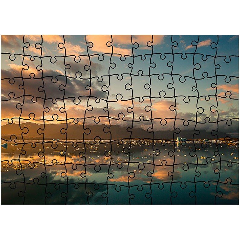 Puzzle Heartwork 96 piese, Lacul oglinda, toamna, Latime 40,5 cm x Inaltime 28,7 cm