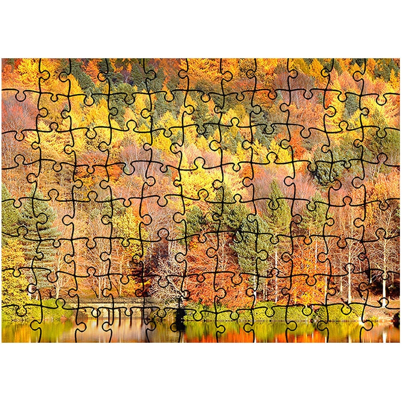 Puzzle Heartwork 96 piese, Padure in straturi colorate, toamna, Latime 40,5 cm x Inaltime 28,7 cm