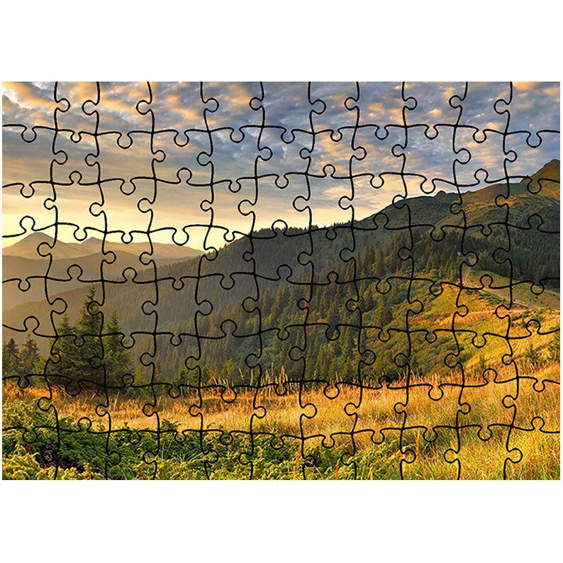 Puzzle Heartwork 96 piese, Drum spre cabana, toamna, Latime 40,5 cm x Inaltime 28,7 cm