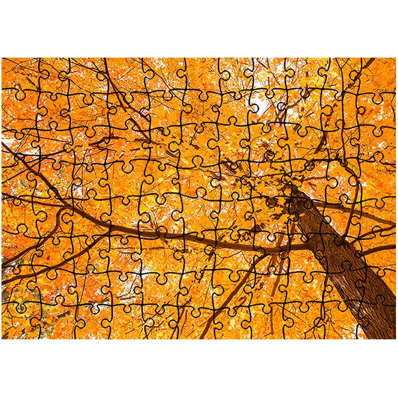 Puzzle Heartwork 96 piese, Privind spre coroana copacului, toamna, Latime 40,5 cm x Inaltime 28,7 cm