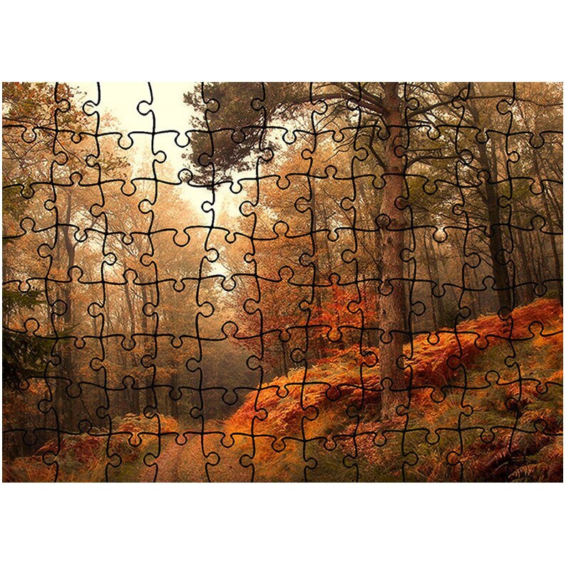 Puzzle Heartwork 96 piese, Padure in culori calde, toamna, Latime 40,5 cm x Inaltime 28,7 cm