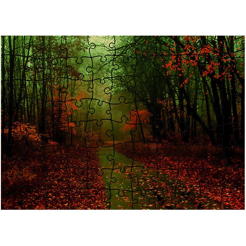 Puzzle Heartwork 96 piese, Lumina verde, toamna, Latime 40,5 cm x Inaltime 28,7 cm