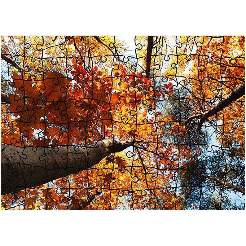 Puzzle Heartwork 96 piese, Copaci inaltati spre cer, toamna, Latime 40,5 cm x Inaltime 28,7 cm