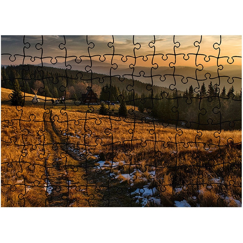 Puzzle Heartwork 96 piese, Ultimele zile de toamna pe munte, toamna, Latime 40,5 cm x Inaltime 28,7 cm