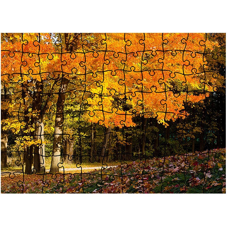 Puzzle Heartwork 96 piese, Portocaliu predominant, toamna, Latime 40,5 cm x Inaltime 28,7 cm