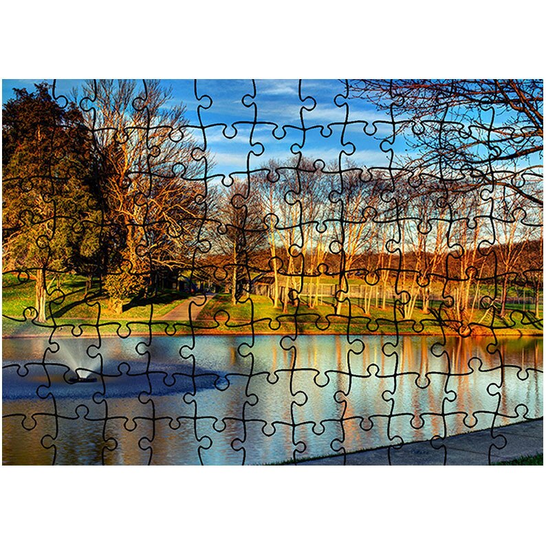 Puzzle Heartwork 96 piese, Lumina calda in parc, toamna, Latime 40,5 cm x Inaltime 28,7 cm