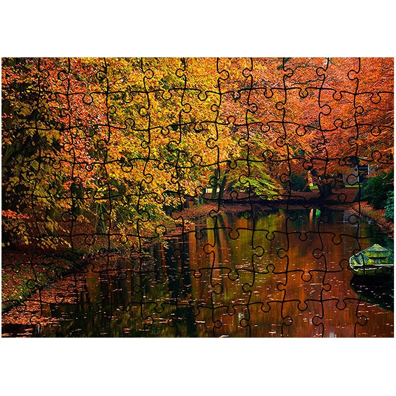 Puzzle Heartwork 96 piese, Barcuta la mal, toamna, Latime 40,5 cm x Inaltime 28,7 cm
