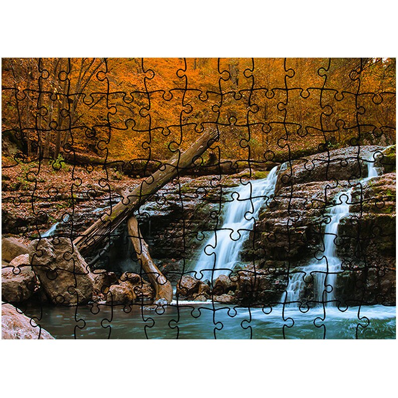 Puzzle Heartwork 96 piese, Cascada mica, toamna, Latime 40,5 cm x Inaltime 28,7 cm