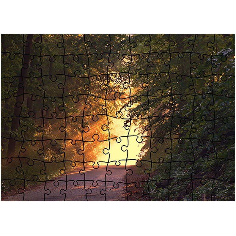 Puzzle Heartwork 96 piese, Lumina de la capatul drumului, toamna, Latime 40,5 cm x Inaltime 28,7 cm