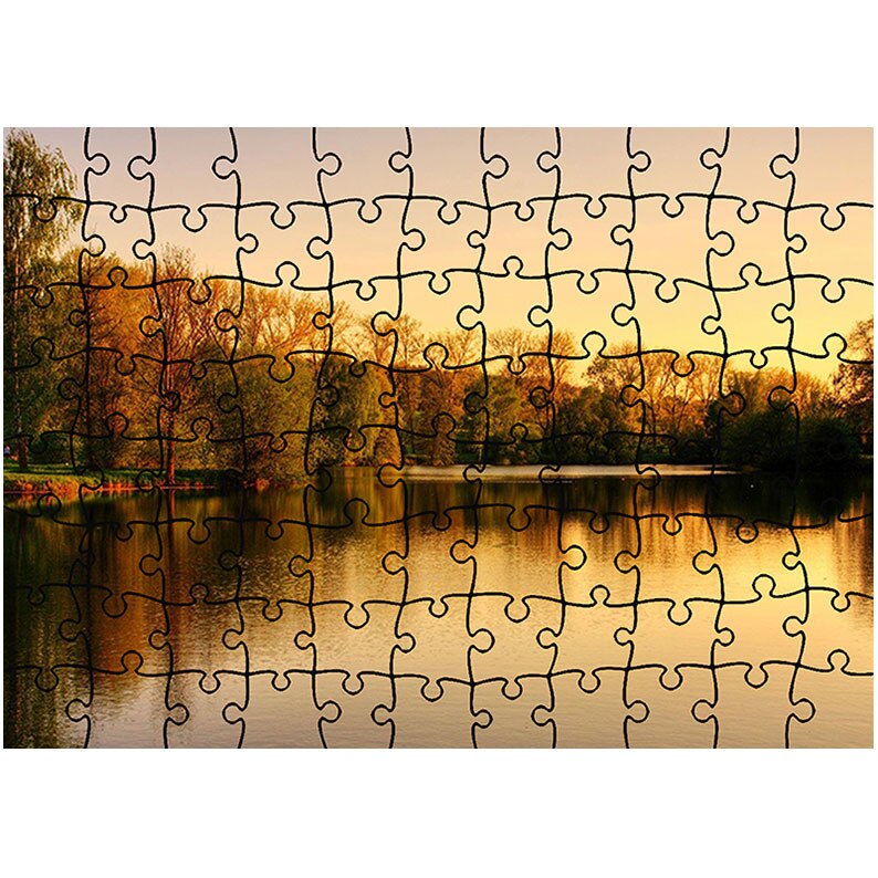 Puzzle Heartwork 96 piese, Lacul in culori calde, toamna, Latime 40,5 cm x Inaltime 28,7 cm