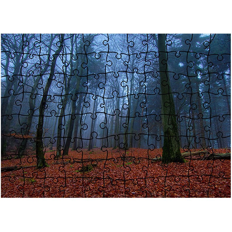Puzzle Heartwork 96 piese, Padurea albastra, toamna, Latime 40,5 cm x Inaltime 28,7 cm
