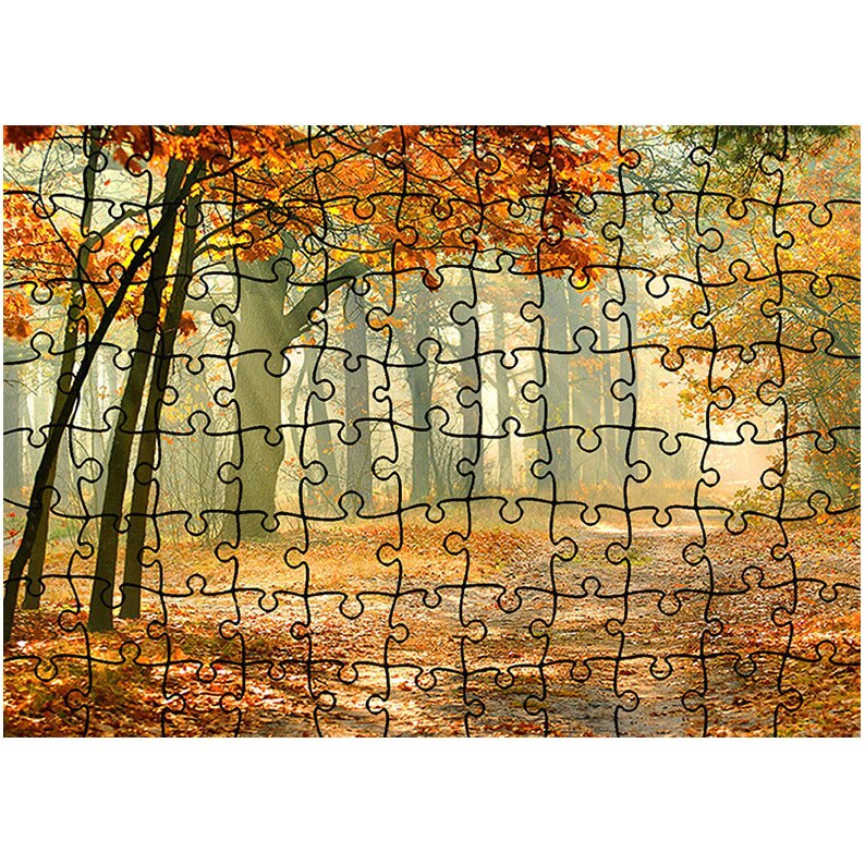 Puzzle Heartwork 96 piese, Perdea de raze calde, toamna, Latime 40,5 cm x Inaltime 28,7 cm