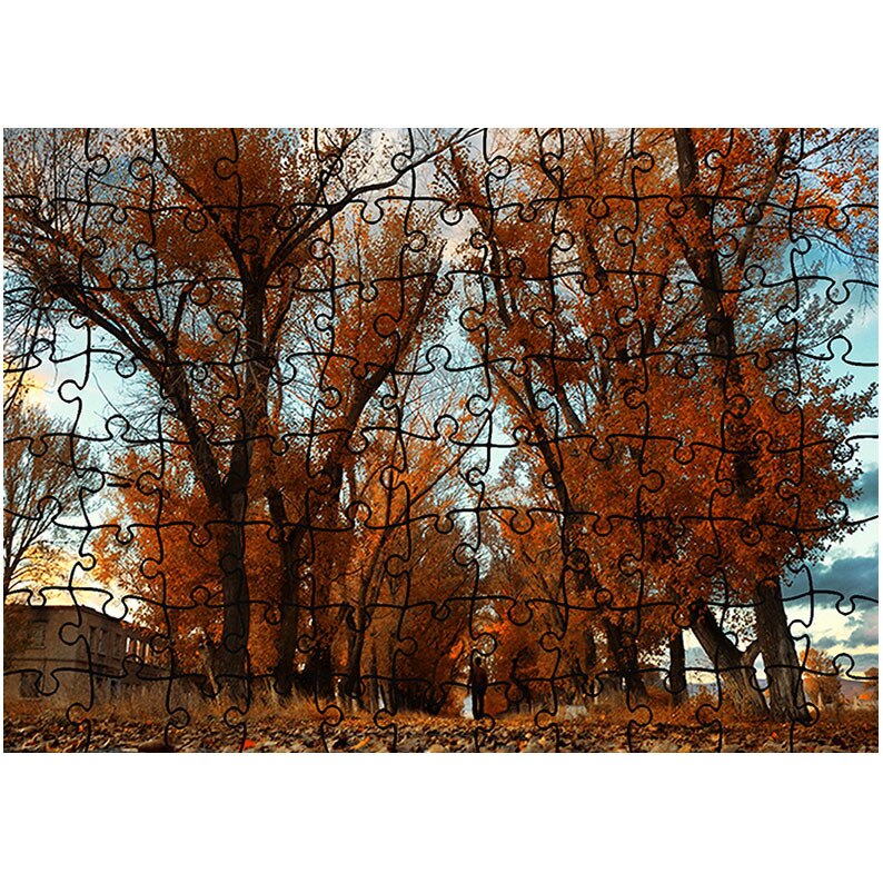 Puzzle Heartwork 96 piese, Singur pe drum, toamna, Latime 40,5 cm x Inaltime 28,7 cm