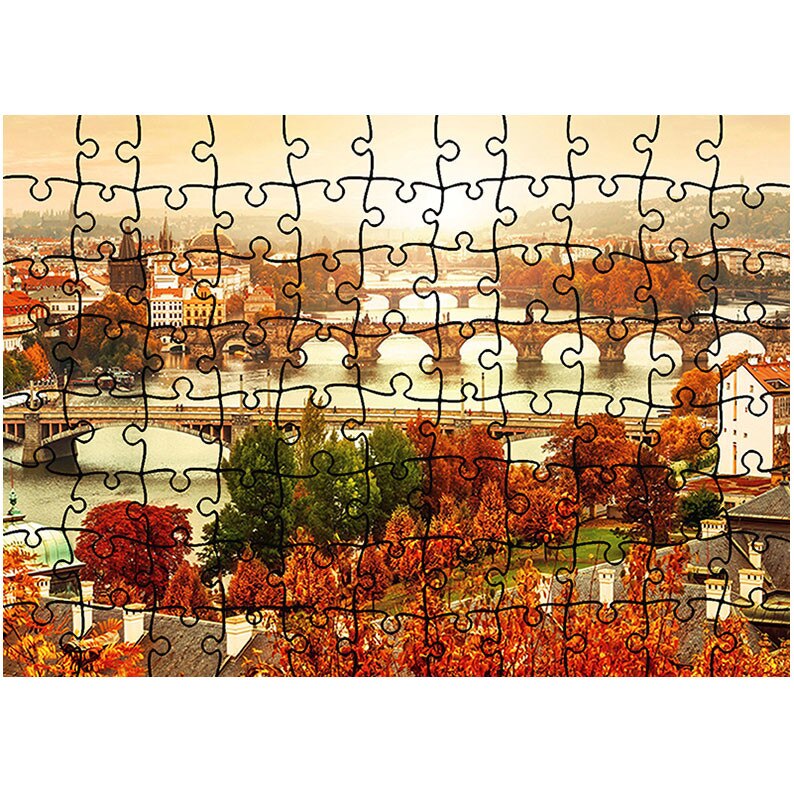 Puzzle Heartwork 96 piese, Praga in timp de toamna, toamna, Latime 40,5 cm x Inaltime 28,7 cm