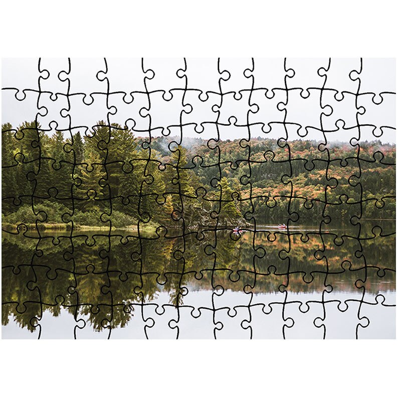 Puzzle Heartwork 96 piese, Barcute pe lac, toamna, Latime 40,5 cm x Inaltime 28,7 cm