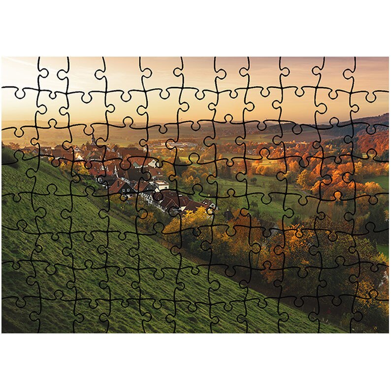 Puzzle Heartwork 96 piese, Satul din vale, toamna, Latime 40,5 cm x Inaltime 28,7 cm