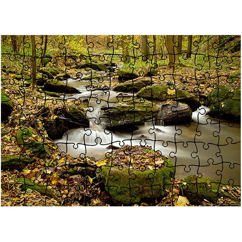 Puzzle Heartwork 96 piese, Apa repede de munte, toamna, Latime 40,5 cm x Inaltime 28,7 cm