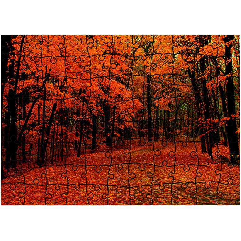 Puzzle Heartwork 96 piese, Toamna in rosu si negru, toamna, Latime 40,5 cm x Inaltime 28,7 cm