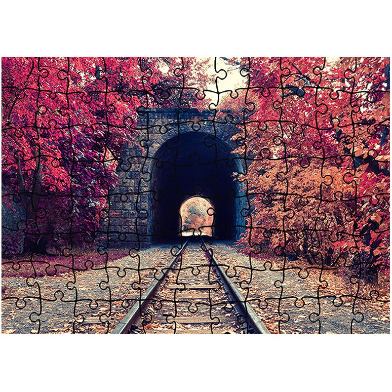 Puzzle Heartwork 96 piese, Tunel de piatra, toamna, Latime 40,5 cm x Inaltime 28,7 cm