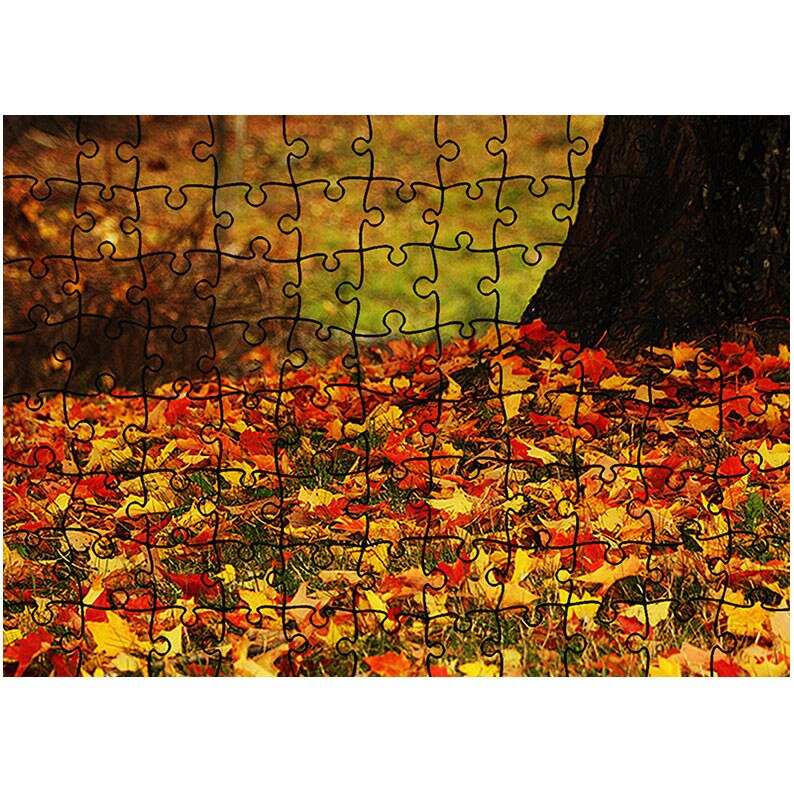 Puzzle Heartwork 96 piese, Covor multicolor sub copac, toamna, Latime 40,5 cm x Inaltime 28,7 cm