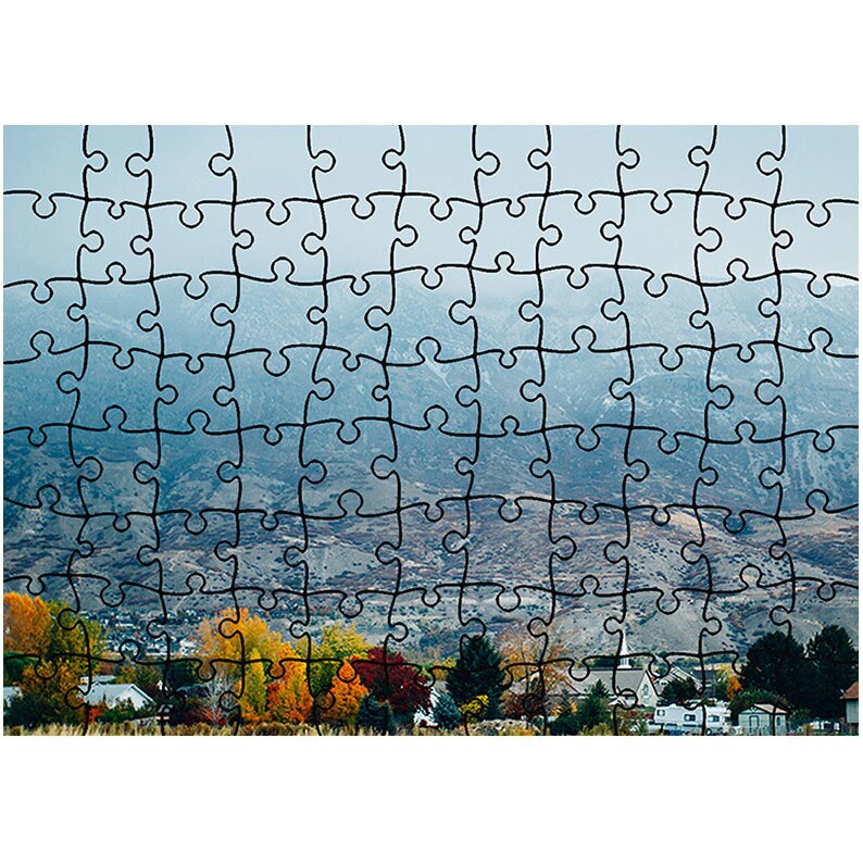 Puzzle Heartwork 96 piese, Creasta muntelui in ceata, toamna, Latime 40,5 cm x Inaltime 28,7 cm