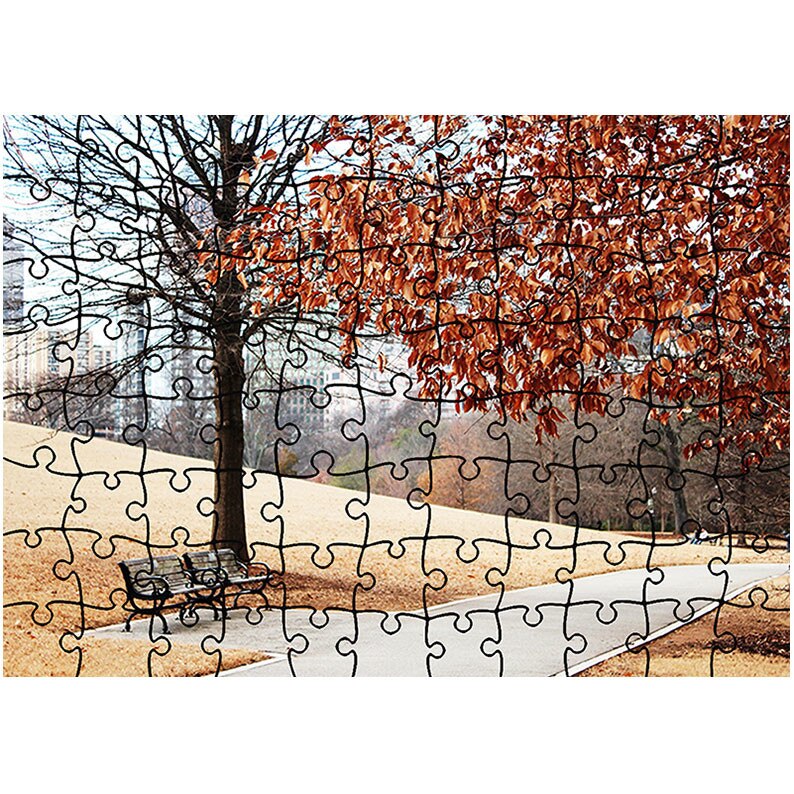 Puzzle Heartwork 96 piese, Parc in centrul orasului, toamna, Latime 40,5 cm x Inaltime 28,7 cm