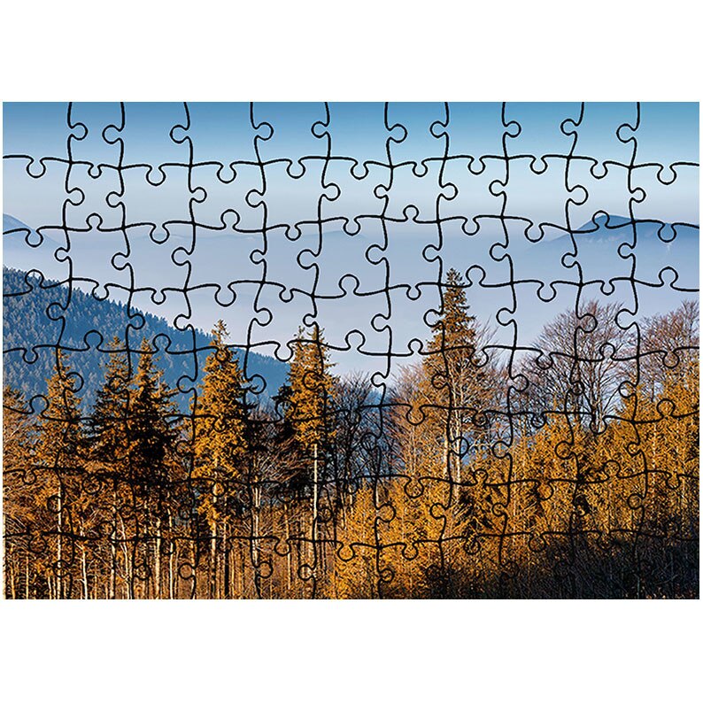 Puzzle Heartwork 96 piese, Ceata peste munti, toamna, Latime 40,5 cm x Inaltime 28,7 cm