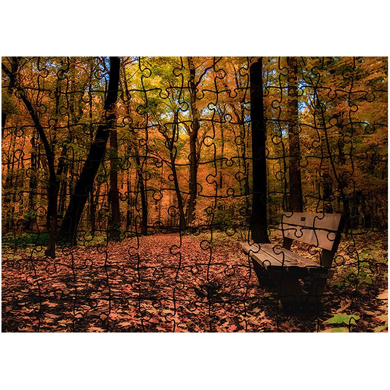 Puzzle Heartwork 96 piese, Toamna in parc, toamna, Latime 40,5 cm x Inaltime 28,7 cm