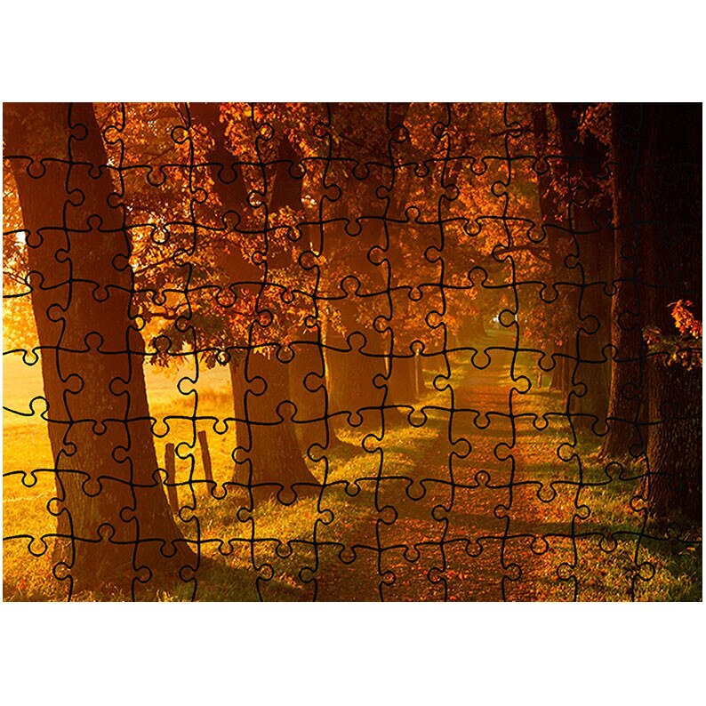Puzzle Heartwork 96 piese, Alee ingusta printre copaci, toamna, Latime 40,5 cm x Inaltime 28,7 cm