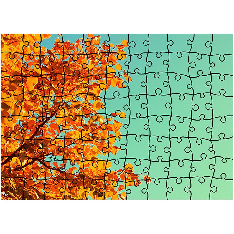 Puzzle Heartwork 96 piese, Copac pe cerul turcoaz, toamna, Latime 40,5 cm x Inaltime 28,7 cm