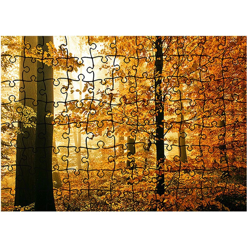 Puzzle Heartwork 96 piese, Apus printre copacii padurii, toamna, Latime 40,5 cm x Inaltime 28,7 cm