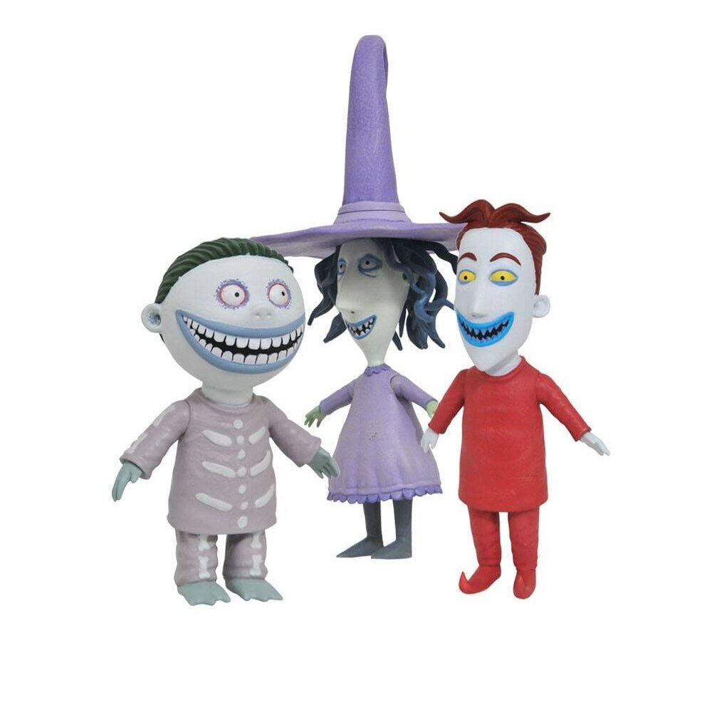 Set 3 Figurine Nightmare Before Christmas Series 1, Lock, Shock, Barrel, 15 cm