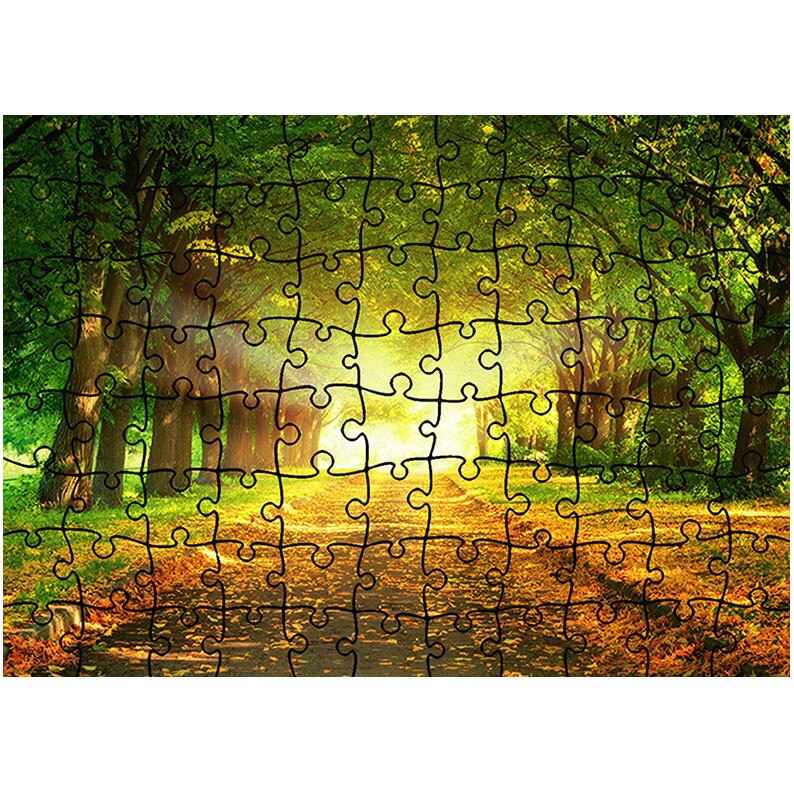 Puzzle Heartwork 96 piese, Lumina puternica pe drum, toamna, Latime 40,5 cm x Inaltime 28,7 cm