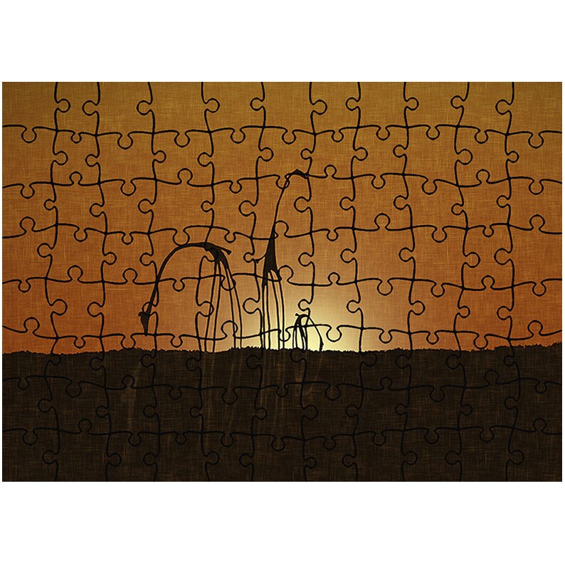 Puzzle Heartwork 96 piese, Familie de girafe, animatii, Latime 40,5 cm x Inaltime 28,7 cm