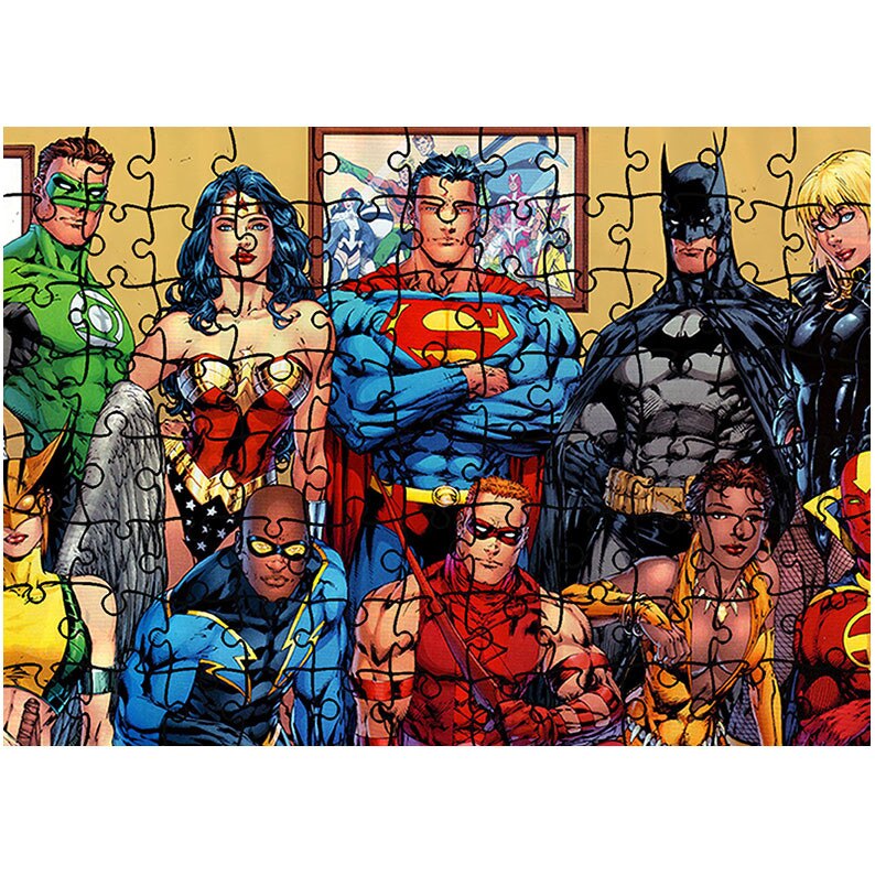 Puzzle Heartwork 96 piese, DC Comics Superheroes, animatii, Latime 40,5 cm x Inaltime 28,7 cm