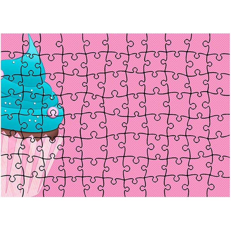 Puzzle Heartwork 96 piese, Cupcake, animatii, Latime 40,5 cm x Inaltime 28,7 cm