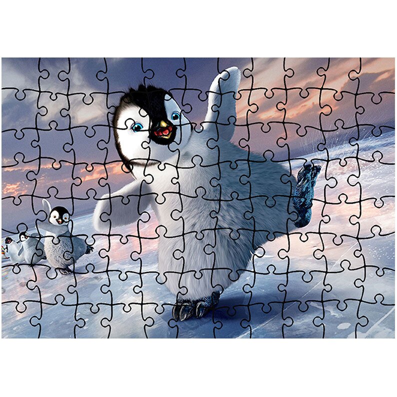 Puzzle Heartwork 96 piese, Happy Feet, animatii, Latime 40,5 cm x Inaltime 28,7 cm