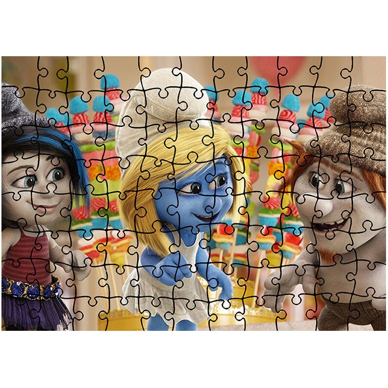 Puzzle Heartwork 96 piese, The Smurf 3, animatii, Latime 40,5 cm x Inaltime 28,7 cm