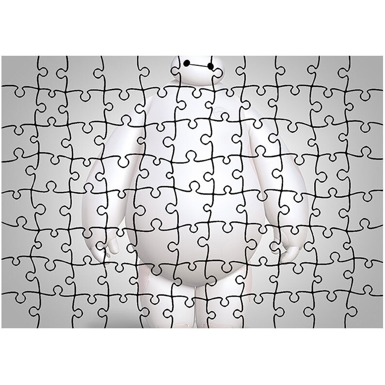 Puzzle Heartwork 96 piese, Big Hero 6 Baymax cel mare si alb, animatii, Latime 40,5 cm x Inaltime 28,7 cm