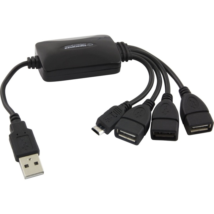 Хъб AlbacomBiz, USB 2.0 с 4 порта, 1 microUSB порт