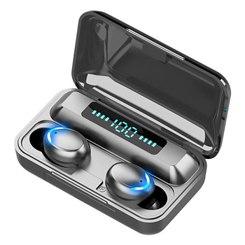 Casti Bluetooth Wireless EarBuds TETONQ®, Bluetooth 5.0, Audio In-Ear, Control Volum, Microfon Incoporat, Handsfree, CVC 8.0, Touch Control, Compatibil Android & iOS, Negru Casti Bluetooth Wireless EarBuds TETONQ®, Bluetooth 5.0, Audio In-Ear, Control Volum, Microfon Incoporat, Handsfree, CVC 8.0, Touch Control, Compatibil Android & iOS, Negru