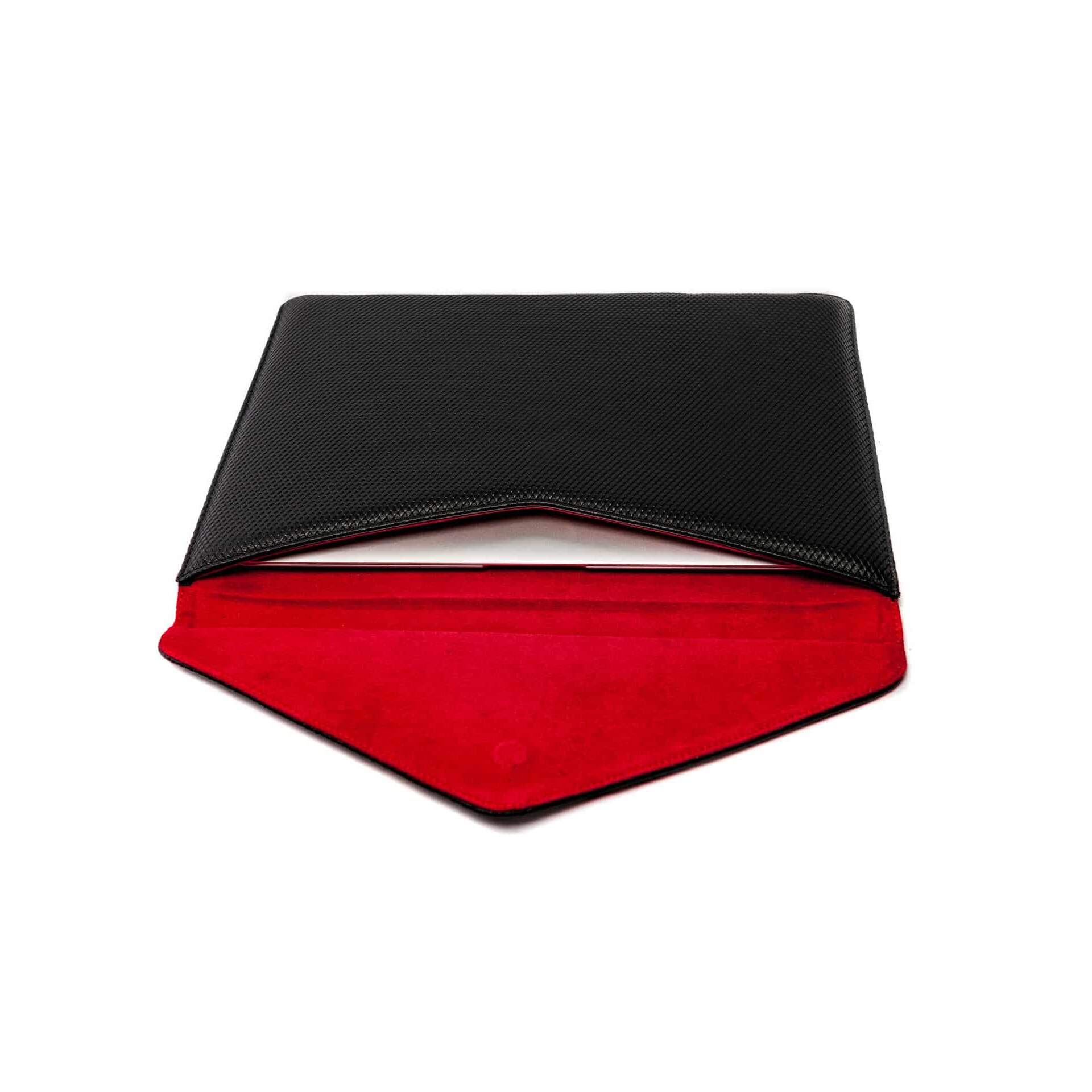 Husa pentru iPad/MacBook Air Gold 12'', Poetik, Piele Naturala, Negru Diamant