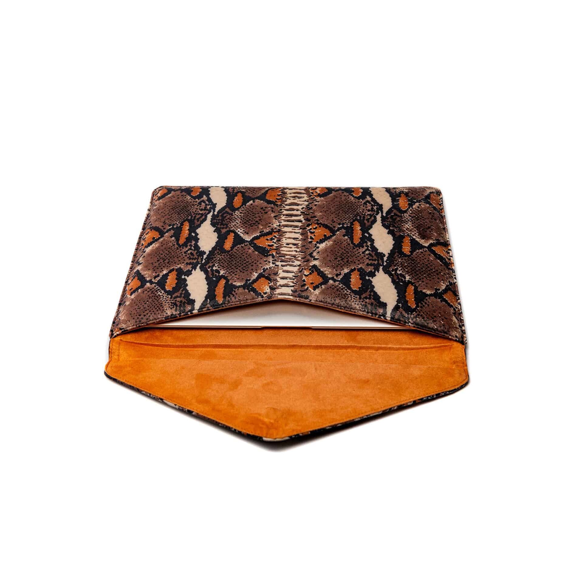 Husa pentru iPad/MacBook Air Gold 12'', Poetik, Piele Naturala, Snake, multicolor