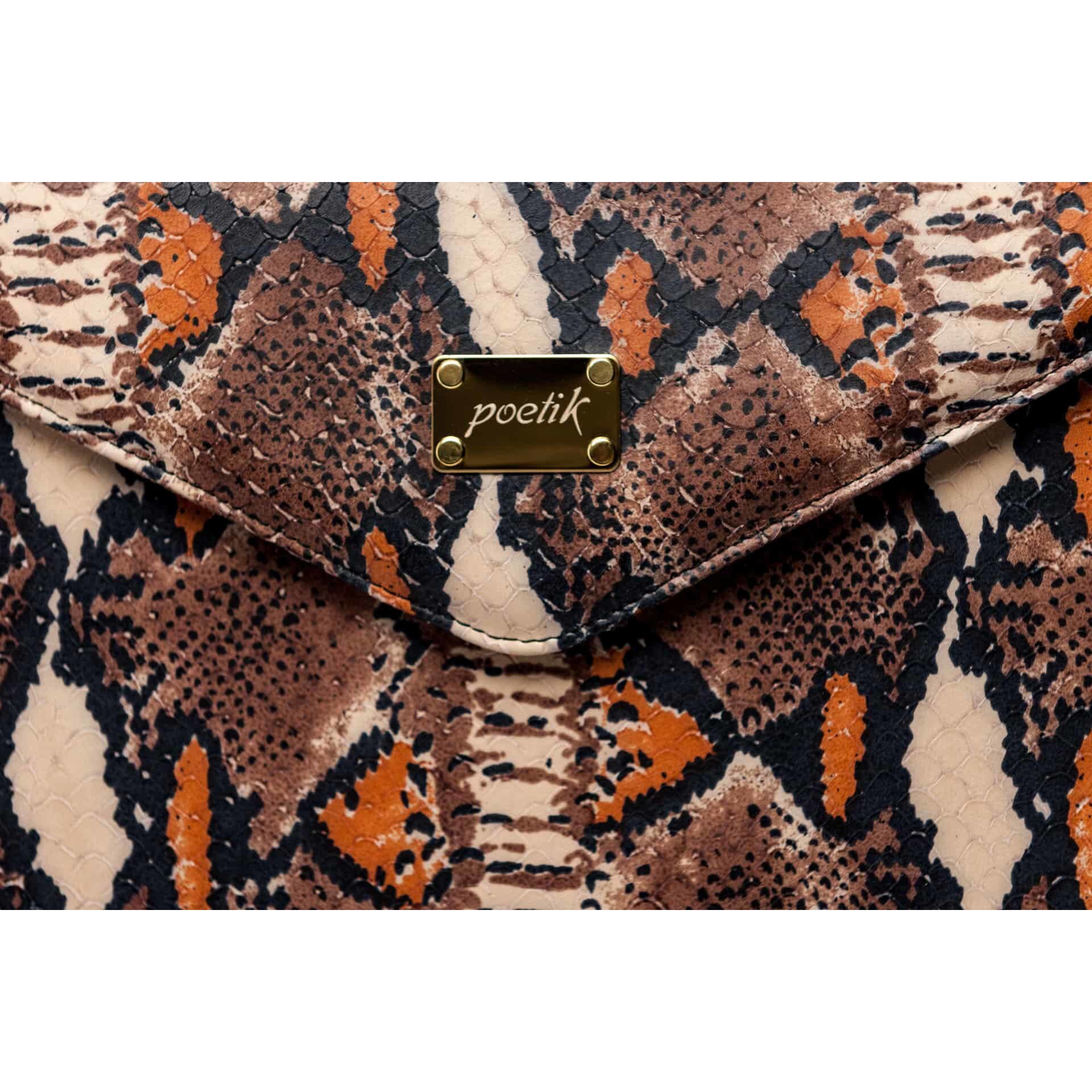 Husa pentru iPad/MacBook Air Gold 12'', Poetik, Piele Naturala, Snake, multicolor
