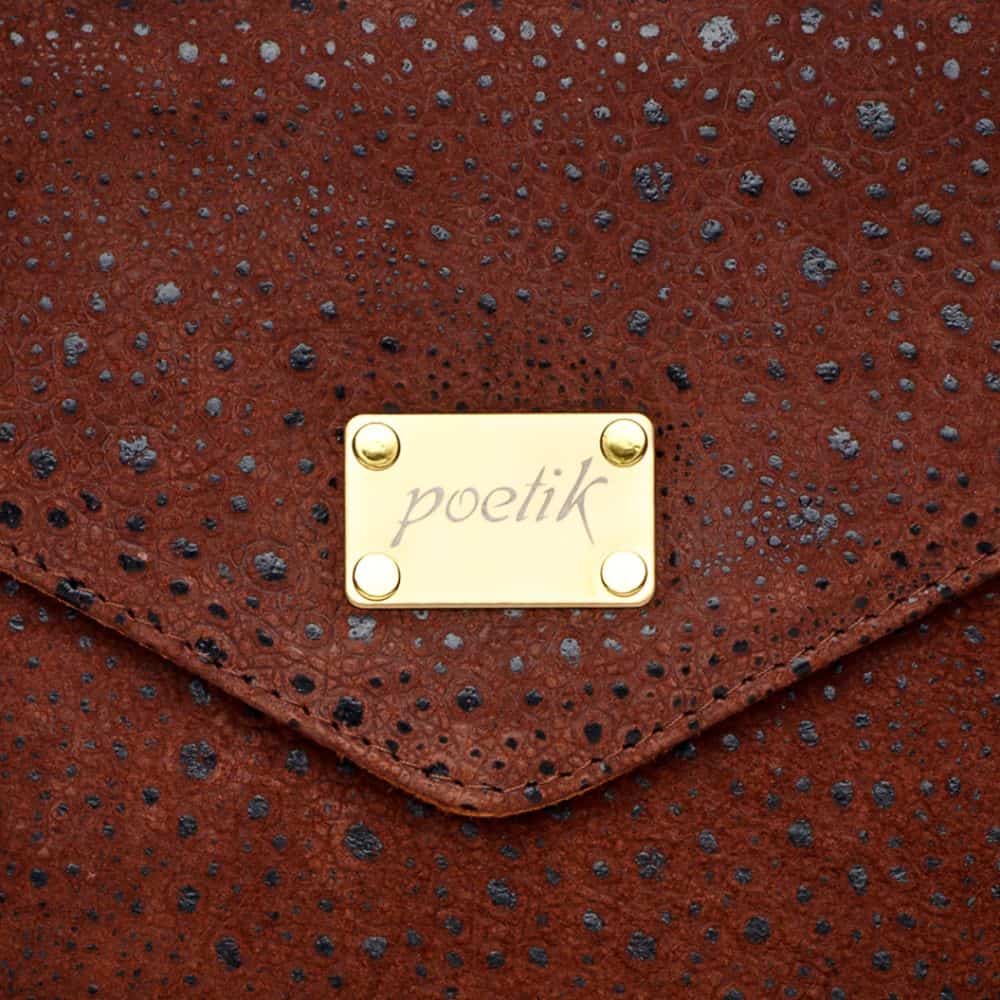 Husa pentru iPad/MacBook Air Gold 12'', Poetik, Piele Naturala, Chocolat