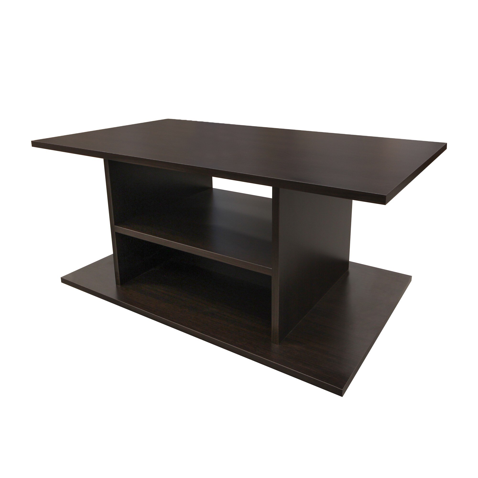 Masuta de cafea iMK®, fixa, dreptunghiulara, cu roti, PAL melaminat, stejar magia, 90 x 50 x 44 cm