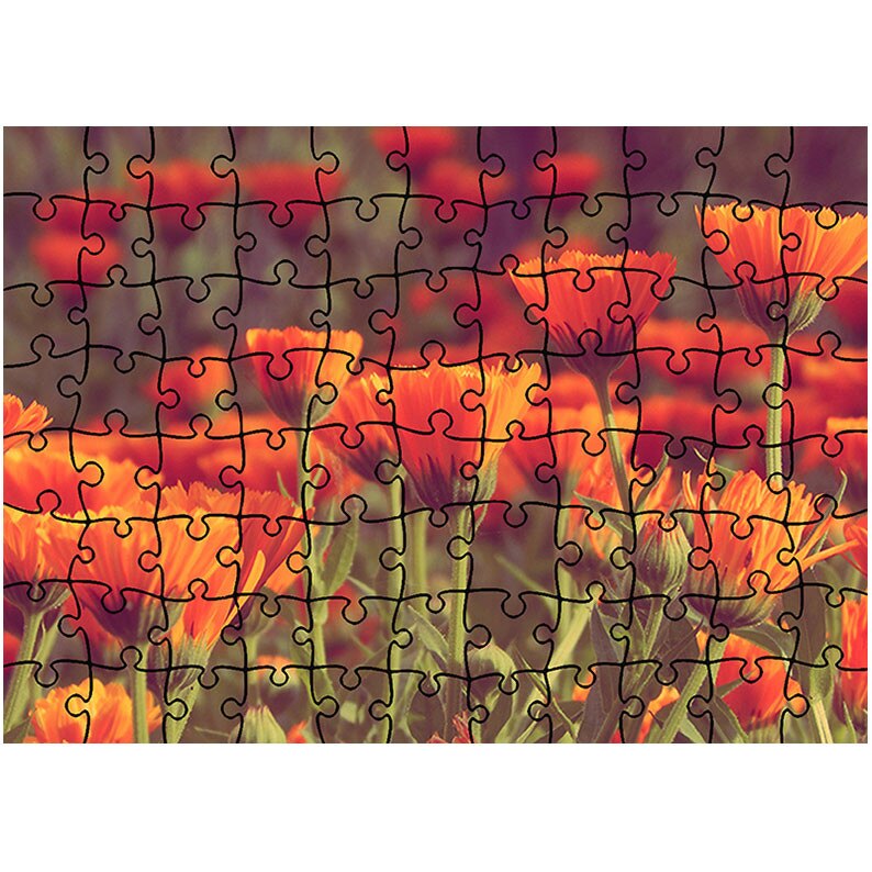 Puzzle Heartwork 96 piese, Flori rosii, Peisaje, Latime 40,5 cm x Inaltime 28,7 cm