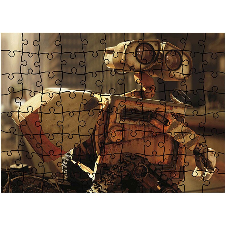 Puzzle Heartwork 96 piese, Wall E In oras, animatii, Latime 40,5 cm x Inaltime 28,7 cm